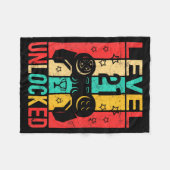 21st Birthday Level 21 Unlocked Gamer Funny Birthd Fleece Deken (Voorkant (Horizontaal))