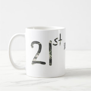 21st Birthday Naam toevoegen Datum Jaar Black sjab Koffiemok