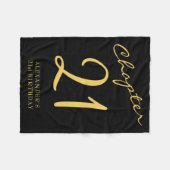 21st Birthday Party Gold Script Blue  Fleece Deken (Voorkant (Horizontaal))