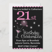 21st Birthday Party Invitation - Cocktail Glass (Devant)