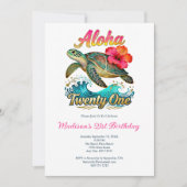 21st Birthday Tropical Ocean Beach Theme Kaart (Voorkant)