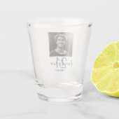 21st Birthday Twenty One Photo Trendy Script  Shot Glas (Achterkant)