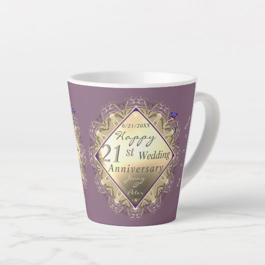 21st Brass Jubileum met Iolite Latte Mok (Rechterhoek)