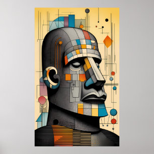 21st Century Moai - Ken Gage Tiki Art Poster