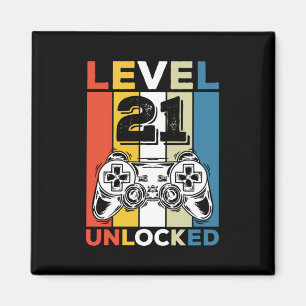 21st Level Unlocked 21 Gaming Vintage Magneet