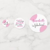 21st Verjaardag Gepersonaliseerd roze thema Confetti (Achterkanten)