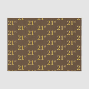 21ste (21ste) gebeurtenis in bruin Faux Gold Tissuepapier
