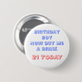 21ste Birthday-badge Ronde Button 5,7 Cm (Voorkant /achterkant)