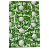 21ste Birthday Golf Balls op Grass Medium Gift Bag Medium Cadeauzakje (Voorkant)