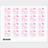 21ste Birthday Princess Vierkante Sticker (Vel)