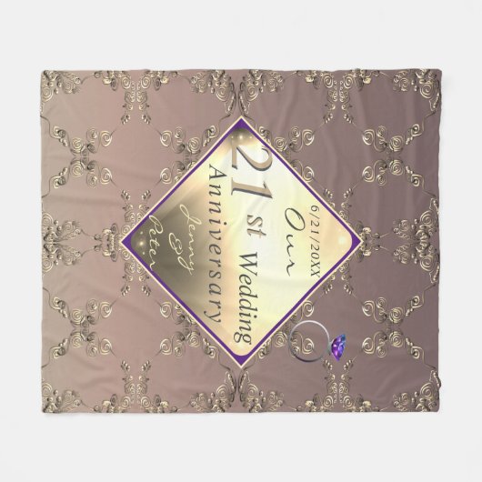 21ste bruiloft Jubileum Brass en Iolite Fleece (Voorkant (Horizontaal))