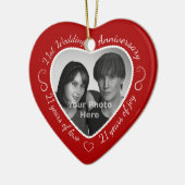 21ste bruiloft Jubileum Foto Keramisch Ornament (Links)