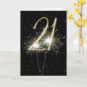21ste bruiloft-sparklers kaart (Gele Bloem)