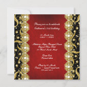 21ste elegant zwart rood goud kaart (Achterkant)