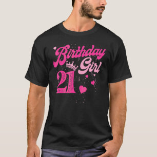 21ste geboorte-meisjeskroon 21 jaar oude dag 1 t-shirt