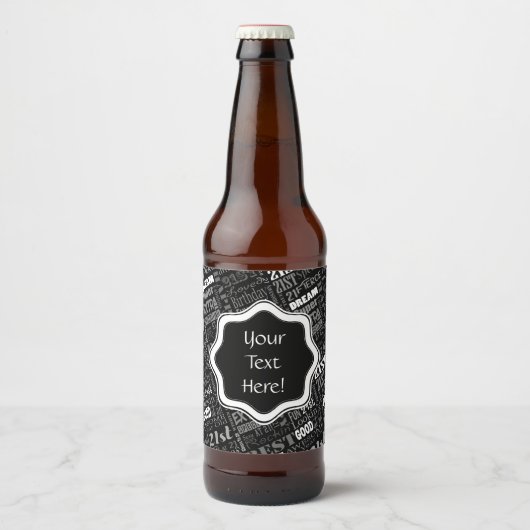 21ste gepersonaliseerd monogram van de Fun-partij  Bier Etiket (Voorkant)