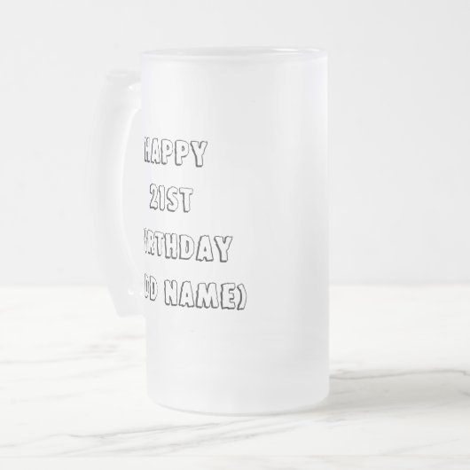 21ste ieder moet in iets geloven matglas bierpul (Voorkant links)