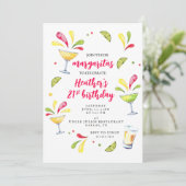 21STE Margarita Birthday Party Kaart (Staand voorkant)