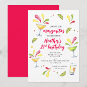 21STE Margarita Birthday Party Kaart (Voorkant / Achterkant)
