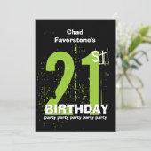21ste moderne feestdag Groene en Zwarte W1797A Kaart (Staand voorkant)