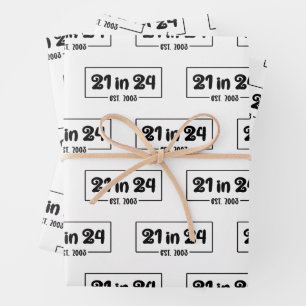 21ste verjaardag 21 in 24 Est 2003 Verjaardag Inpakpapier Vel