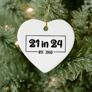 21ste verjaardag 21 in 24 Est 2003 Verjaardag Keramisch Ornament