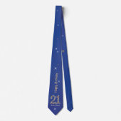 21ste verjaardag - 21 in sterren - blauw stropdas (Voorkant)