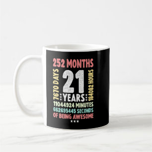 21ste verjaardag 21 jaar oude retro 21 jaar oud koffiemok