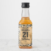 21ste verjaardag - Aangepast mini Gold-logo Likeurfles Etiket (Voorkant)
