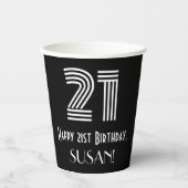 21ste verjaardag — Art Deco Geïnspireerde look "21 Papieren Bekers (Voorkant)