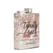 21ste verjaardag Chic Glitter Ombre Heupfles (Rechts)