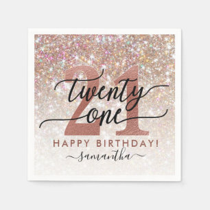 21ste verjaardag Chic Glitter Ombre Servet
