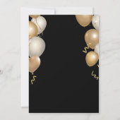 21ste verjaardag Confetti zwarte en gouden ballonn Kaart (Achterkant)