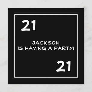 21ste verjaardag Eenvoudige zwart-wit Kaart