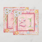 21ste verjaardag feest scrapbooking stijl kaart (Voorkant / Achterkant)