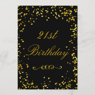 21ste verjaardag Glamoureus Gold Confetti Kaart