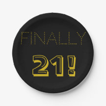 21ste verjaardag in goud en zwart