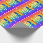 21ste verjaardag: kleurrijk, vun regenboogpatroon cadeaupapier (Hoek)