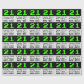 21ste verjaardag - Nerdy / Geeky stijl "21" en naa Cadeaupapier (Vlak)