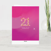 21ste verjaardag - nummer 21 in sterren Roze Paars Kaart (Achterkant)