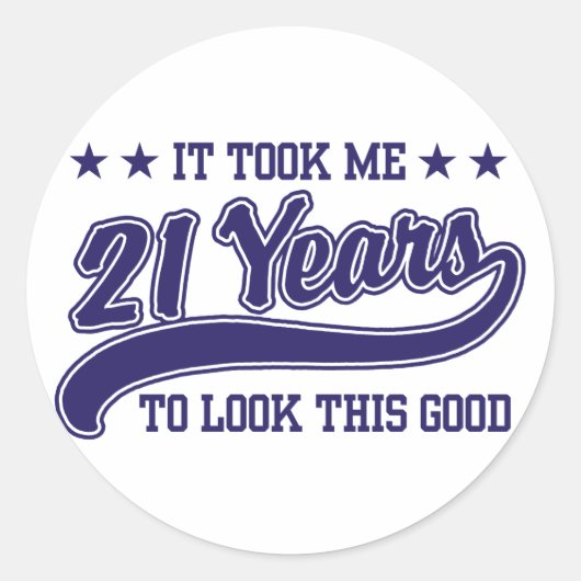 21ste verjaardag ronde sticker (Voorkant)