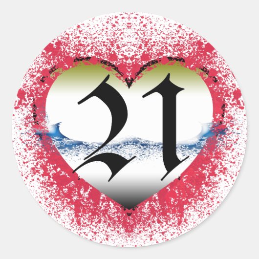 21ste verjaardag ronde sticker (Voorkant)