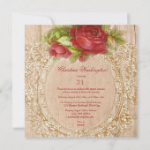 21ste verjaardag Rood roodroodrood Lijst Kaart (Achterkant)