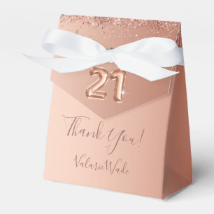 21ste verjaardag Roze Dank u Bedankdoosjes