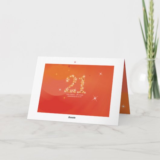 21ste verjaardag - Star Numbers - Rood - 21 jaar K Kaart (Achterkant)