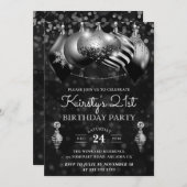 21ste verjaardag van Black and Silver Kerstmis Bau Kaart (Voorkant / Achterkant)