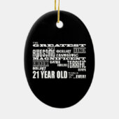 21ste verjaardag van Cool Fun Greatest 21 jaar oud Keramisch Ornament (Achterkant)