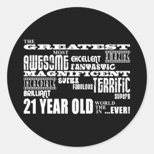 21ste verjaardag van Cool Fun Greatest 21 jaar oud Ronde Sticker