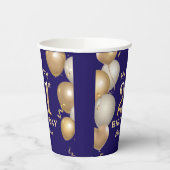 21ste verjaardag van de marineblauw en goudballonn papieren bekers (Links)