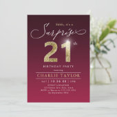 21ste verjaardag van de moderne bruidsgouden verra kaart (Staand voorkant)